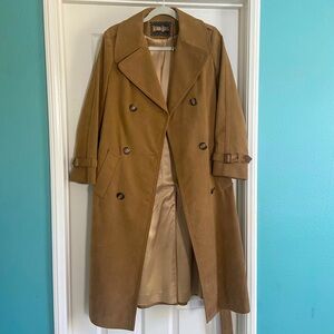 Vintage 70s Faux Suede Trench Coat Classic